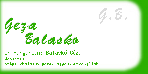 geza balasko business card